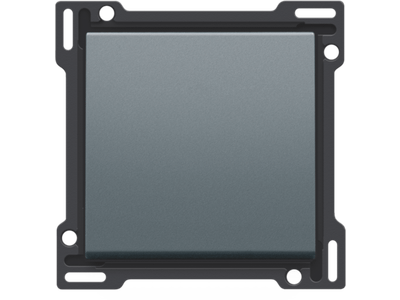 Afwerkingsset voor enkelvoudige schakelaar of drukknop, alu steel grey coated