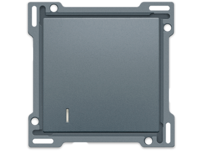 Hotelkaartschakelaar, sokkel, schroefklemmen en afwerkingsset alu steel grey coated