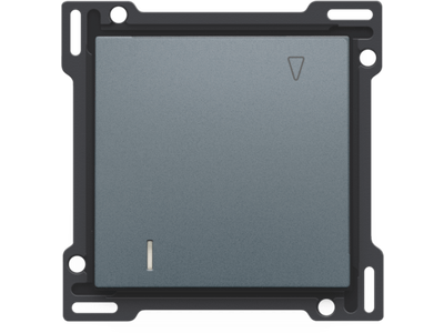 Hotelkaartschakelaar, sokkel, insteekklemmen en afwerkingsset, alu steel grey coated