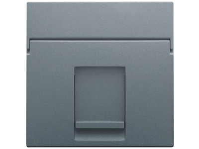 Centraalplaat data 1x RJ, alu steel grey coated
