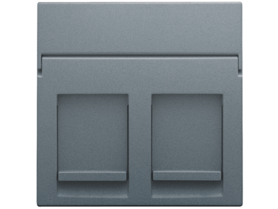 Centraalplaat data 2x RJ, alu steel grey coated