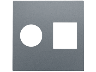 Afwerkingsset voor enkelvoudige coaxaansluiting en netwerkaansluiting RJ45, alu steel grey coated