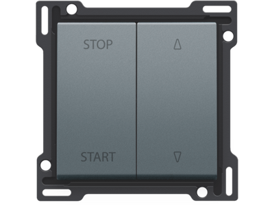 Afwerkingsset voor elektrisch gescheiden rolluikschakelaar, steel grey coated