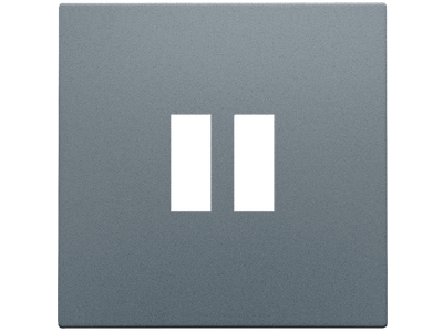 Afwerkingsset voor dubbele USB-A-lader, alu steel grey coated