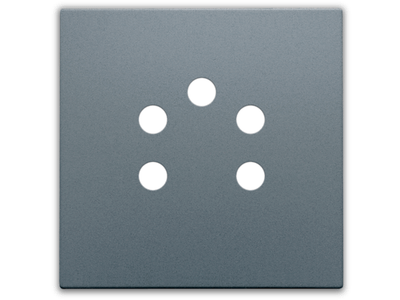 Afwerkingsset voor 5-polige telefooncontactdoos, alu steel grey coated