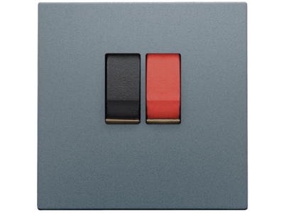 Afwerkingsset voor enkelvoudige luidsprekeraansluiting, alu steel grey coated