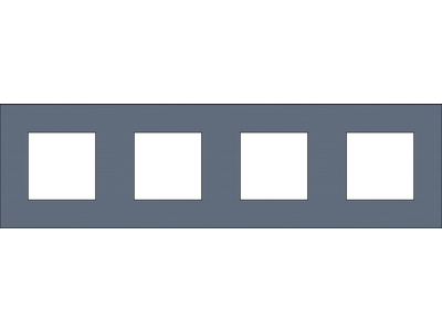 Viervoudige afdekplaat met 71 mm centerafstand Niko Pure alu steel grey