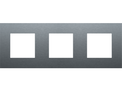 Drievoudige afdekplaat met 71 mm centerafstand Niko Pure alu steel grey