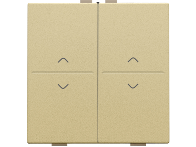 Tweevoudige toets met pijltjes 'op' en 'neer' voor draadloze schakelaar of drukknop met 4 bedieningsknoppen, gold coated