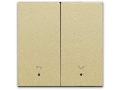 Afwerkingsset met lens voor dubbele elektronische rolluikschakelaar,gold coated