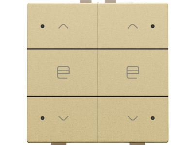 Dubbele motorsturingsbediening met led voor Niko Home Control, gold coated