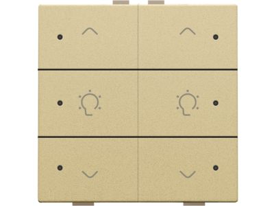 Dubbele dimbediening met led voor Niko Home Control, gold coated