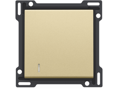 Afwerkingsset met lens voor enkelvoudige schakelaar of drukknop, gold coated