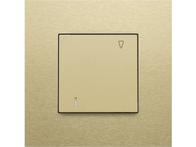 Hotelkaartschakelaar, sokkel, insteekklemmen en afwerkingsset, alu gold coated