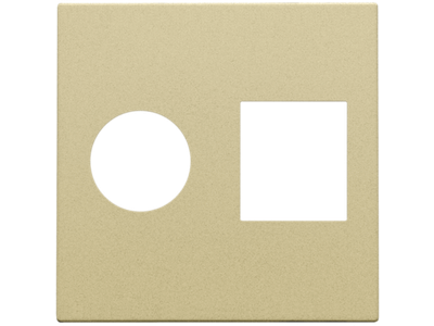 Afwerkingsset voor enkelvoudige coaxaansluiting en netwerkaansluiting RJ45, alu gold coated