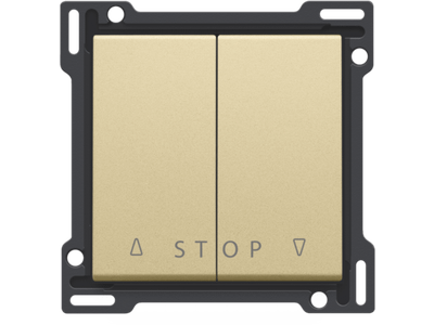 Afwerkingsset voor tweevoudige rolluikdrukknop voor elektronische sturingen, gold coated