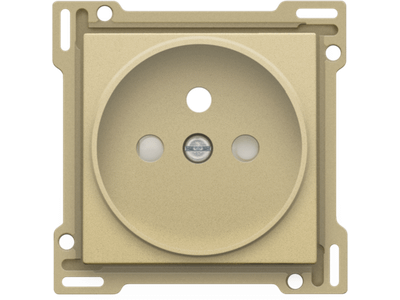 Afwerkingsset voor stopcontact met penaarde en beschermingsafsluiters, inbouwdiepte 21 mm, alu gold coated