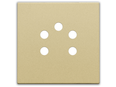 Afwerkingsset voor 5-polige telefooncontactdoos, alu gold coated
