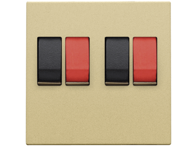 Afwerkingsset voor tweevoudige luidsprekeraansluiting, alu gold coated