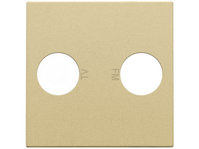 Afwerkingsset voor 2 enkelvoudige coaxaansluitingen voor tv en FM Telenet Interkabel, alu gold coated