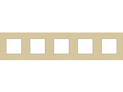 Vijfvoudige afdekplaat met 71 mm centerafstand Niko Pure alu gold