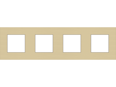 Viervoudige afdekplaat met 71 mm centerafstand Niko Pure alu gold