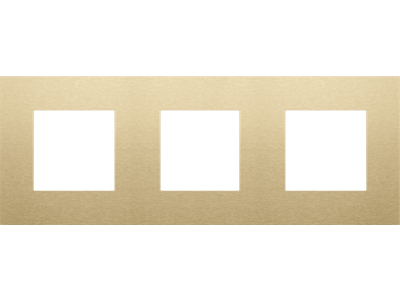 Drievoudige afdekplaat met 71 mm centerafstand Niko Pure alu gold