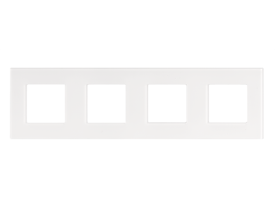 Viervoudige afdekplaat met 71 mm centerafstand Niko Pure liquid snow white