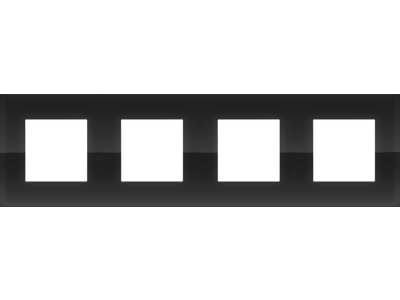 Viervoudige afdekplaat met 71 mm centerafstand Niko Pure liquid black