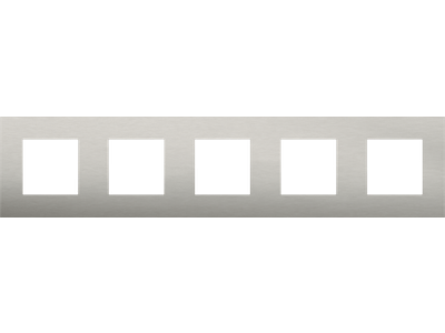 Vijfvoudige afdekplaat met 71 mm centerafstand Niko Pure stainless steel on white