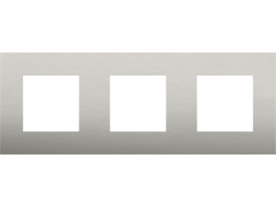 Drievoudige afdekplaat met 71 mm centerafstand Niko Pure stainless steel on white