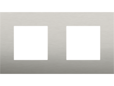 Tweevoudige afdekplaat met 71 mm centerafstand Niko Pure stainless steel on white