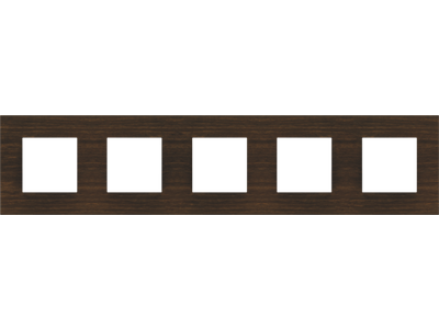 Vijfvoudige afdekplaat met 71 mm centerafstand Niko Pure dark bamboo on anthracite