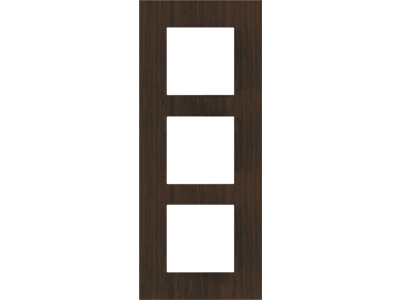 Drievoudige afdekplaat met 60 mm verticale centerafstand Niko Pure dark bamboo on anthracite