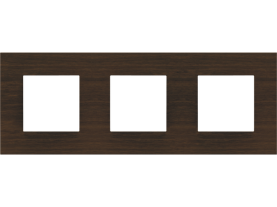 Drievoudige afdekplaat met 71 mm centerafstand Niko Pure dark bamboo on anthracite