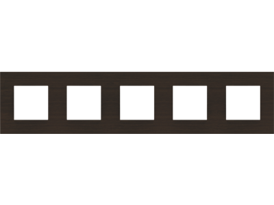 Vijfvoudige afdekplaat met 71 mm centerafstand Niko Pure dark bamboo on gold