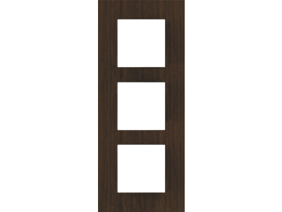 Drievoudige afdekplaat met 60 mm verticale centerafstand Niko Pure dark bamboo on gold