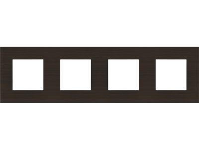 Viervoudige afdekplaat met 71 mm centerafstand Niko Pure dark bamboo on gold