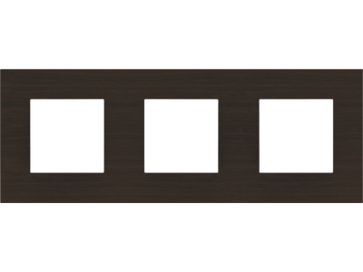 Drievoudige afdekplaat met 71 mm centerafstand Niko Pure dark bamboo on gold