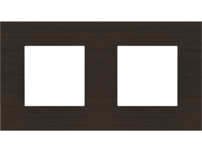 Tweevoudige afdekplaat met 71 mm centerafstand Niko Pure dark bamboo on gold