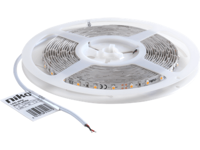 Ledstrip op rol met 60 leds per meter. Kleur leds: 3000 K (warm witte leds)