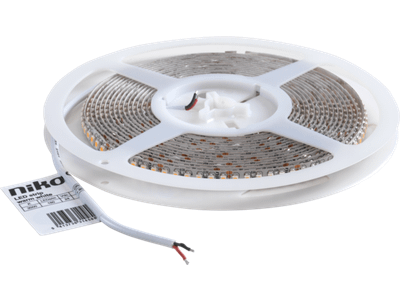 Ledstrip op rol met 180 leds per meter. Kleur leds: 3000 K (warm witte leds)
