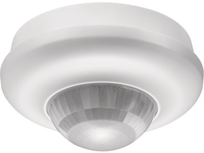Melder 360°, 24 m, met 3 zone DALI-daglichtsturing en extra functionaliteiten, slave, voor opbouw (white)