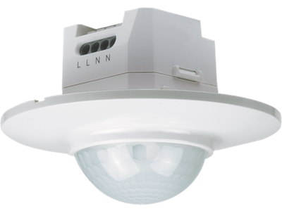 Aan- of afwezigheidsmelder 360°, 230 V, 14 m, slave, inbouw, rond