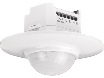 Aan- of afwezigheidsmelder 360°, 230 V, 16 m, master of standalone, 1 kanaal potentiaalvrij, inbouw, rond