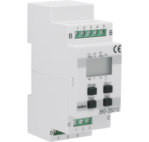 Commande de lumière pour utilisation en combinaison avec cellule de mesure de la luminosité et détecteur de mouvement  Niko