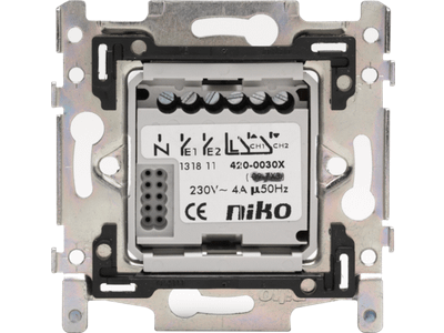 Sokkel met 2 schakelcontacten 4 A, 230 V voor digitale timer of digitale rolluikschakelaar