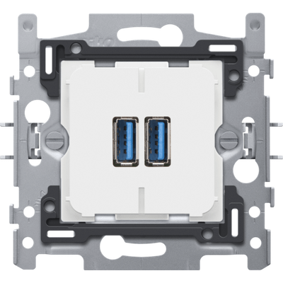 Double chargeur USB-A intelligent, 3,5 A, fixation par griffes  Niko