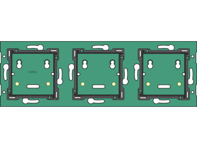 Drievoudige horizontale muurprint voor Niko Home Control voor gebruik met aansluitunit