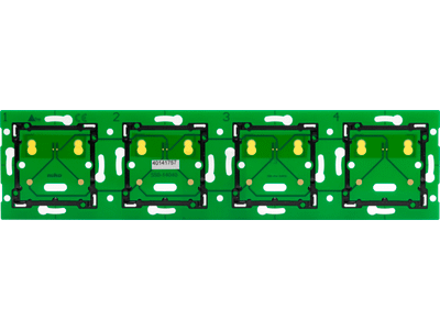 Viervoudige horizontale muurprint voor Niko Home Control voor gebruik met aansluitunit